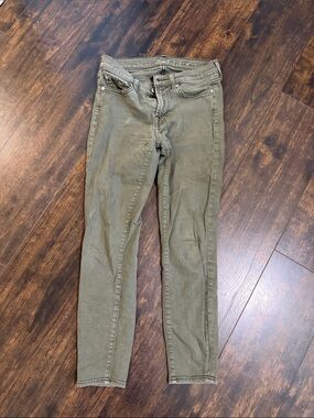 7 For All Mankind Olive Green Skinny Jeans